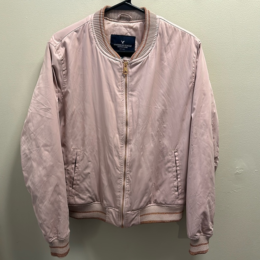 American Eagle Dust Pink Bomber Jacket women’s size large